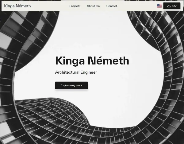 Építészmérnök portfolió oldal